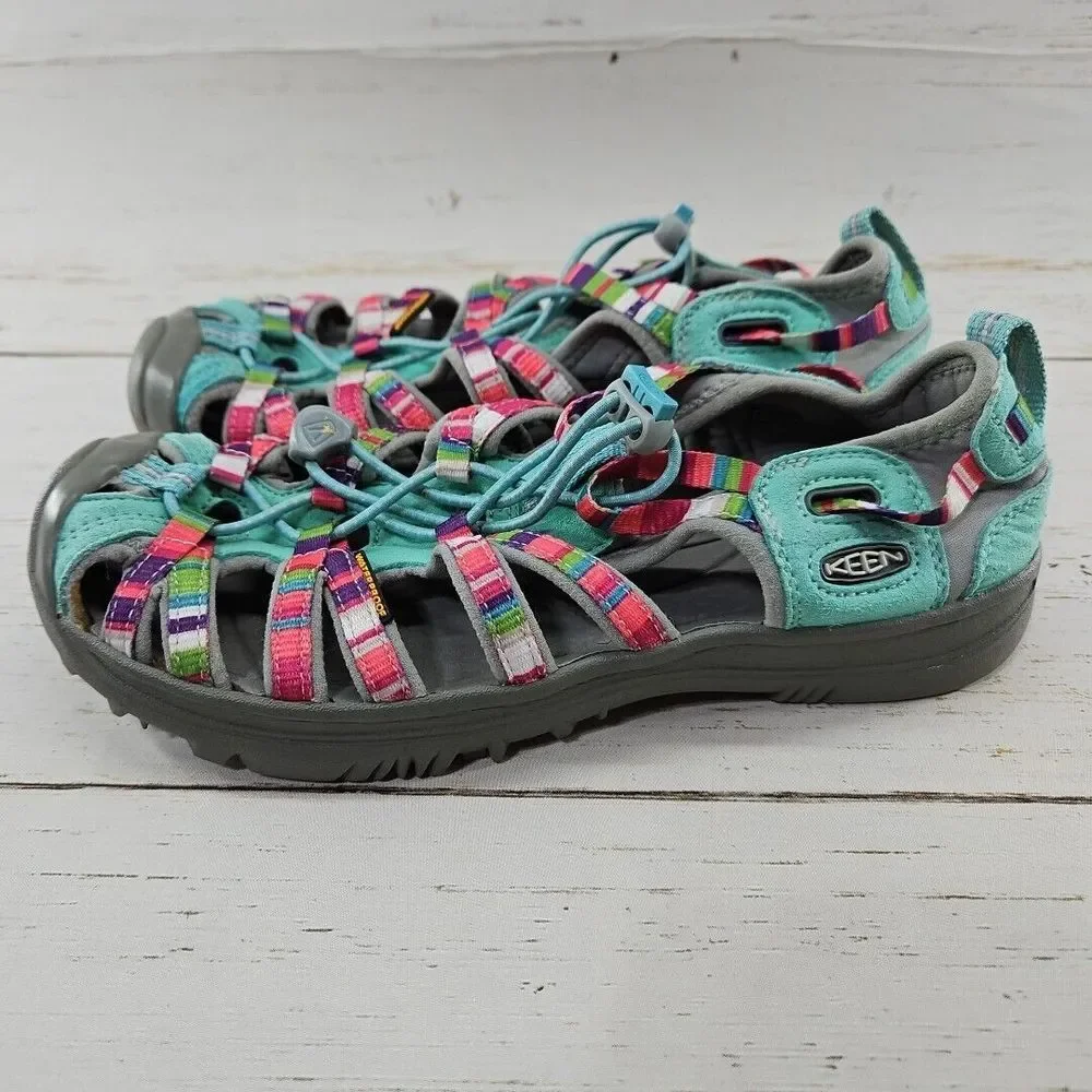 Keen Youth Girls‎ 5 Whisper Sport Sandals Raya Fusion Teal Pink Shoes 1014257